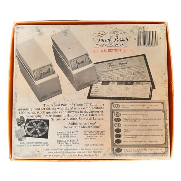 1984 Trivial Pursuit Genus II Edition Subsidiary Card Set for Use w/Master Game - Picture 3 of 9